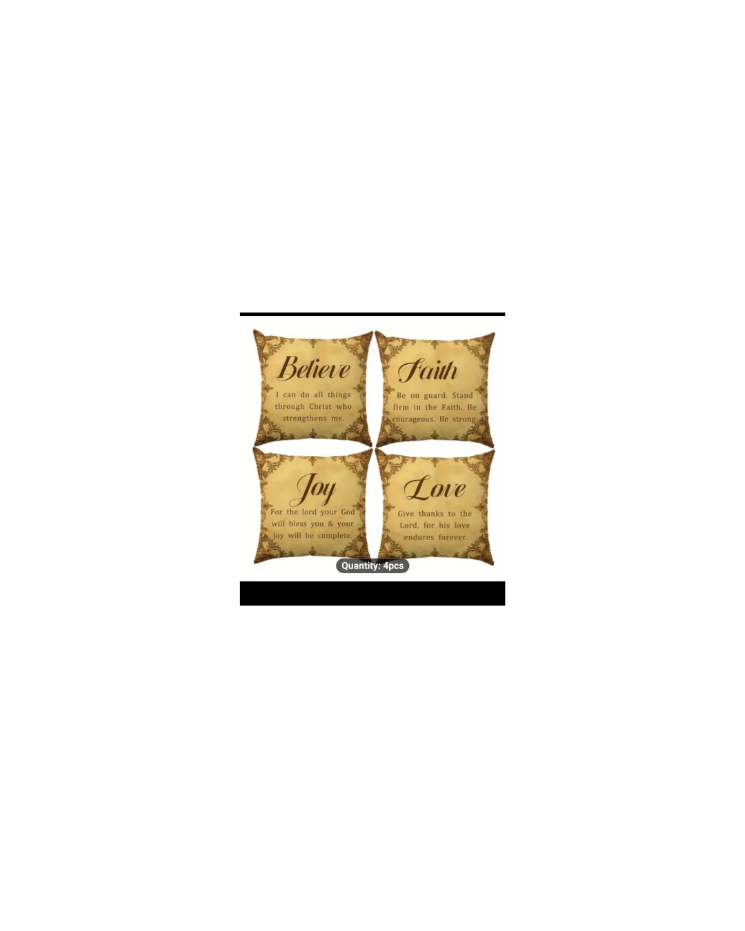 Bible printed four piece throw pillow cover