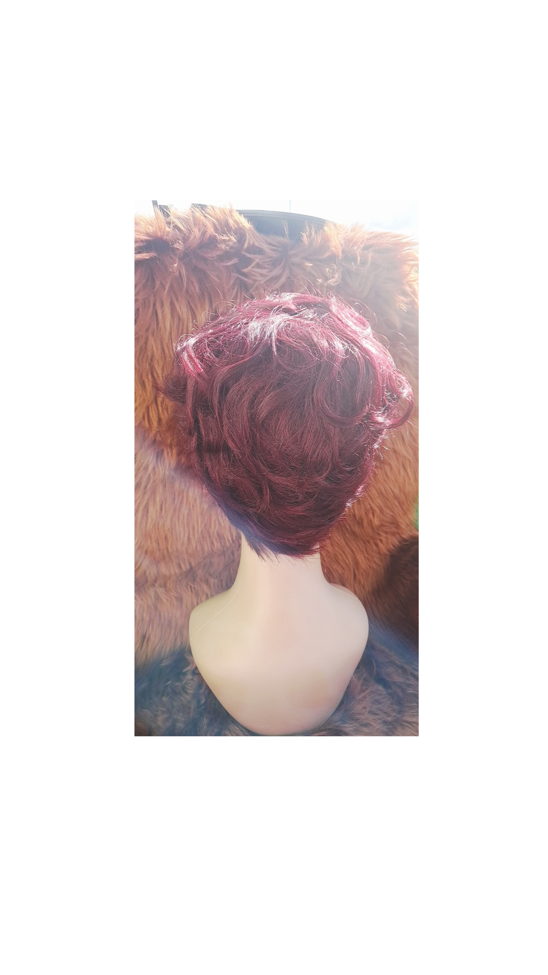 Pixie cut colored human hair wig machine made view 2