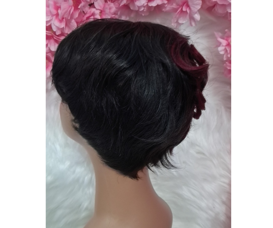 Curly wave pixie cut human hair wig view 2