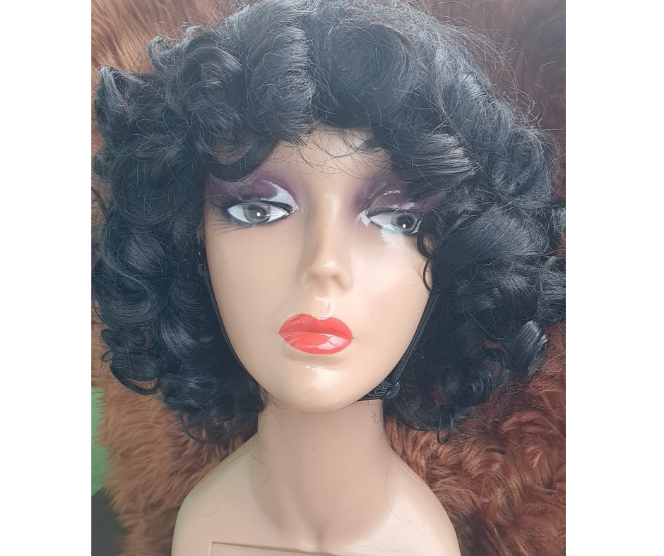 Human hair bouncy curl non lace wig