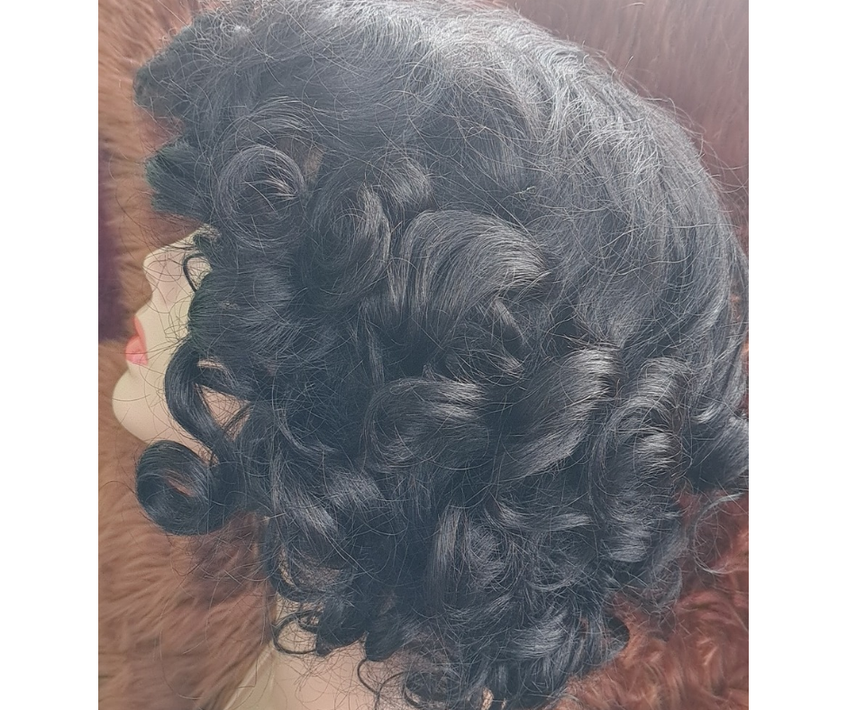 Human hair bouncy curl non lace wig view 3