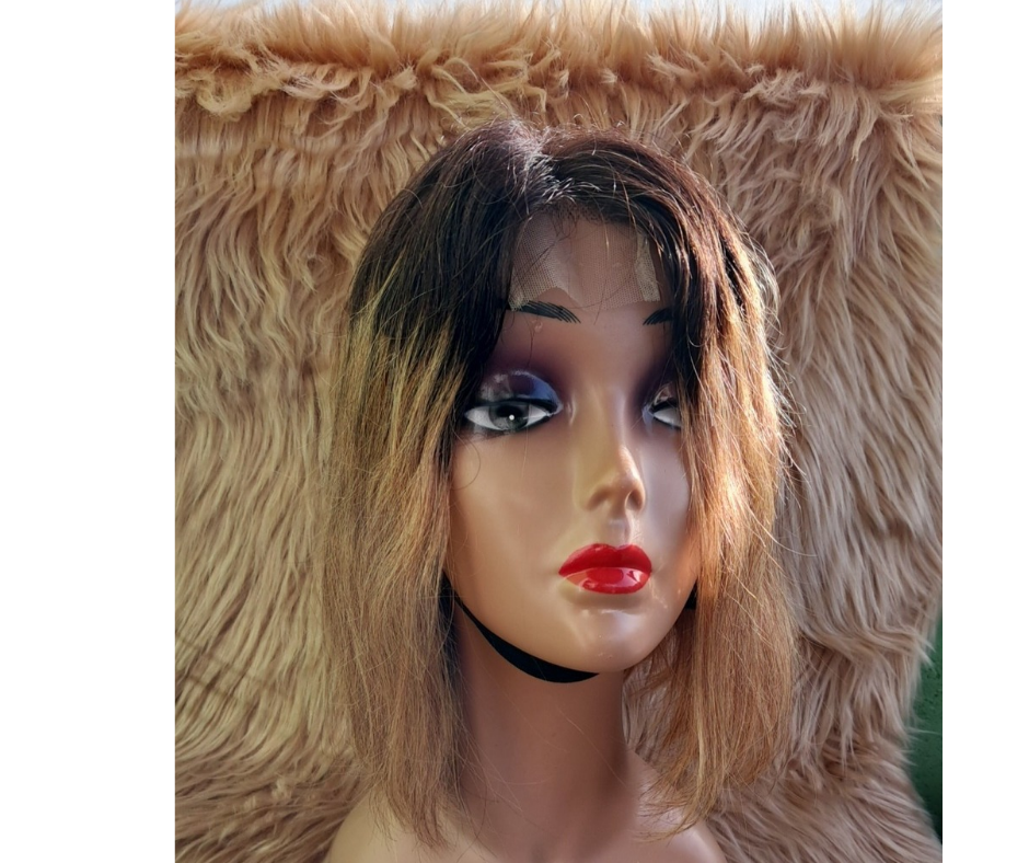 Human hair glueless lace wig