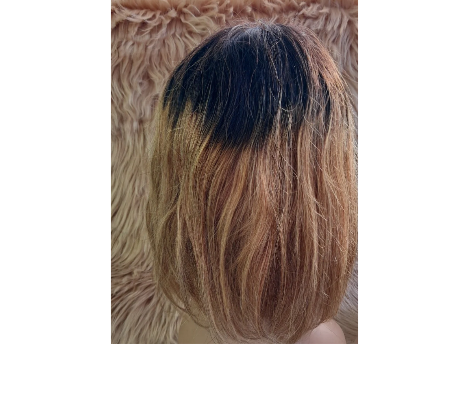 Human hair glueless lace wig view 3