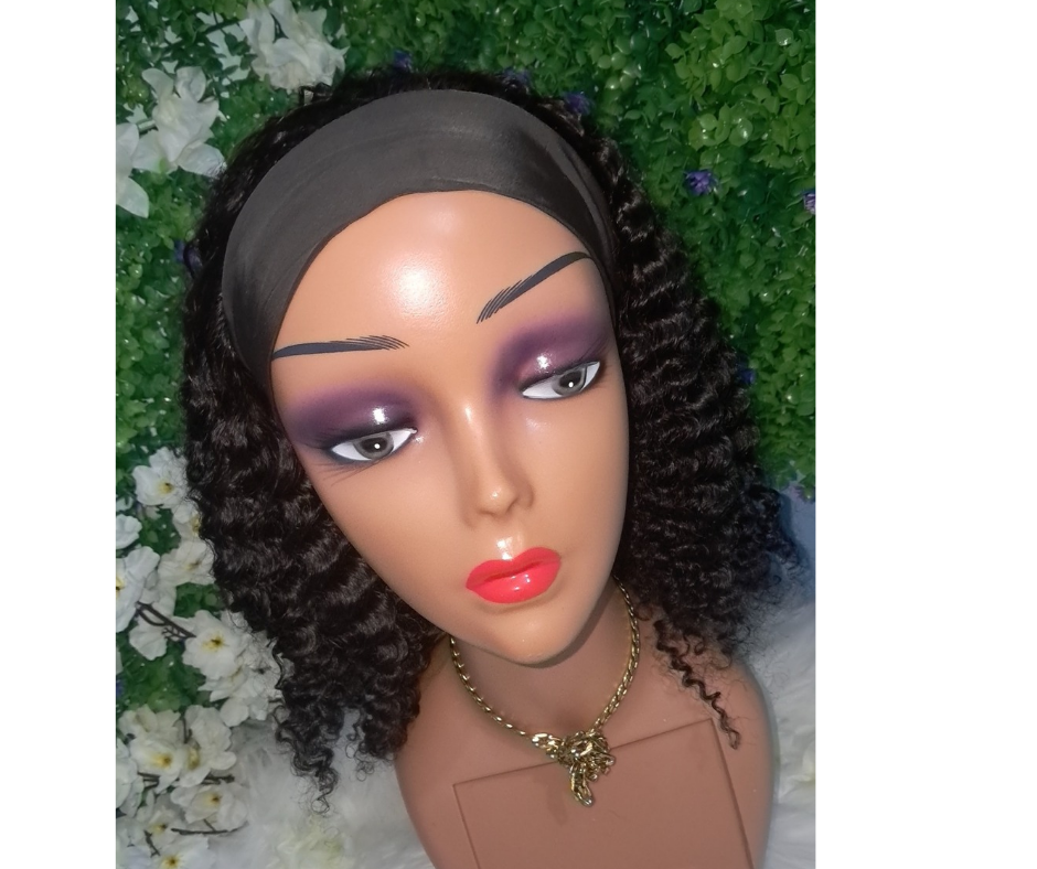 Kinky curly headband wig