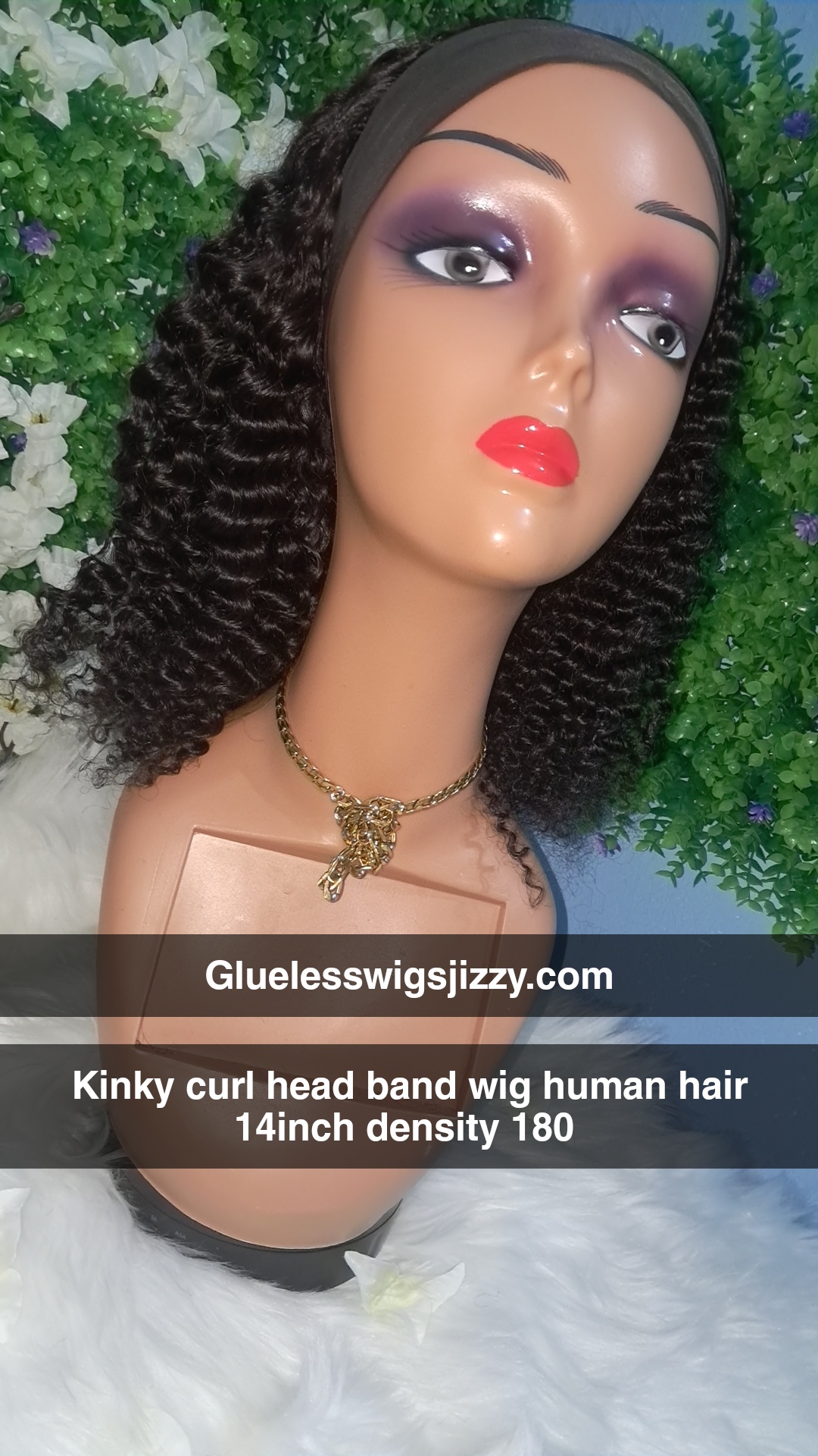 Kinky curly headband wig  view 6