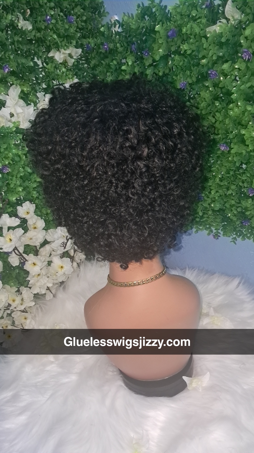 Jerry curl human hair short wig view 3