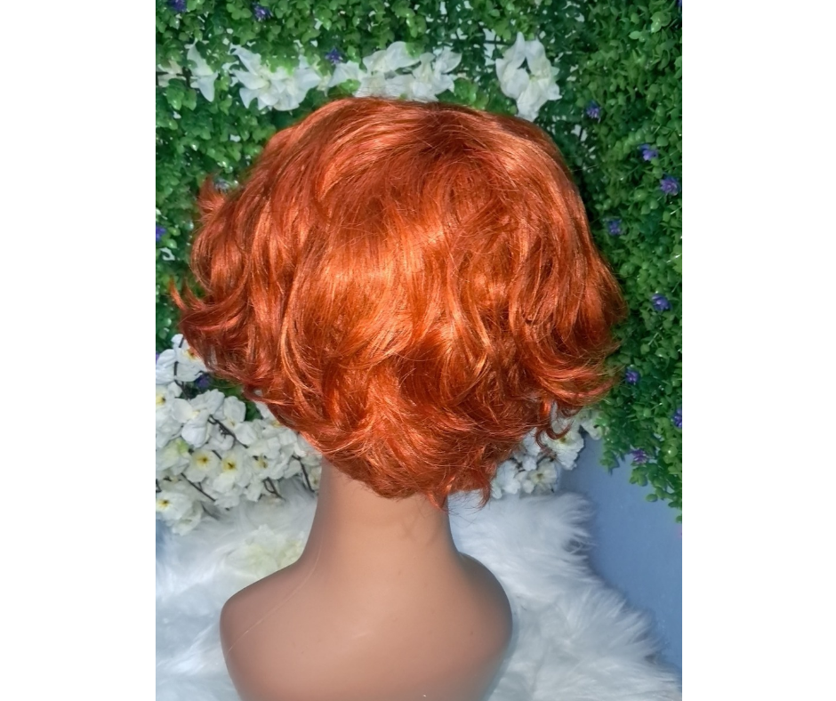 Short cut pixie human hair wig view 3