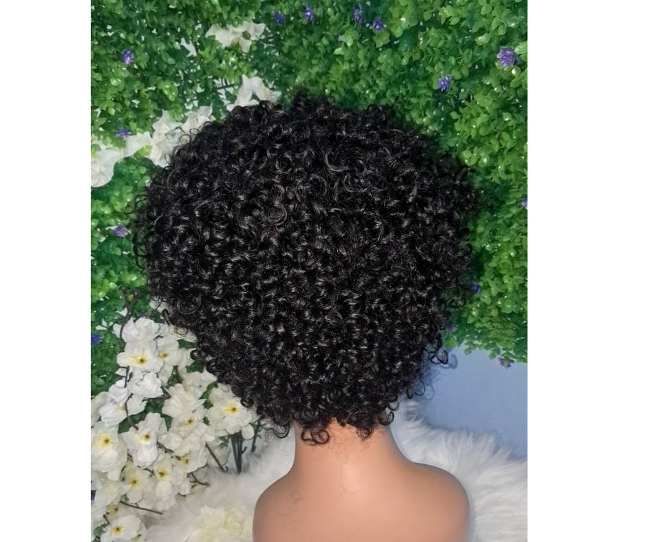 Jerry curl human hair short wig view 3