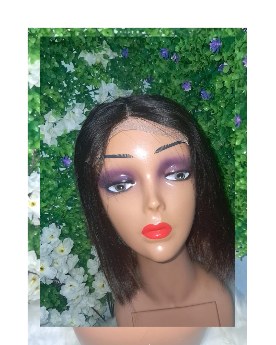 Lace front 5x5human hair wig 1b view 2