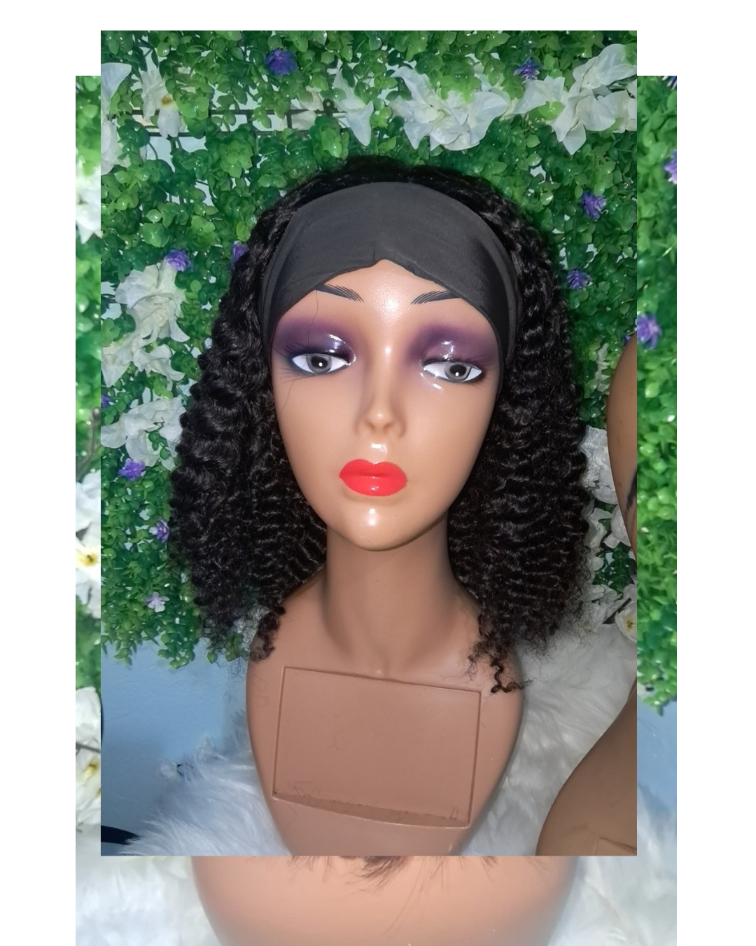 Human hair kinky curl headband wig 14inch  view 4