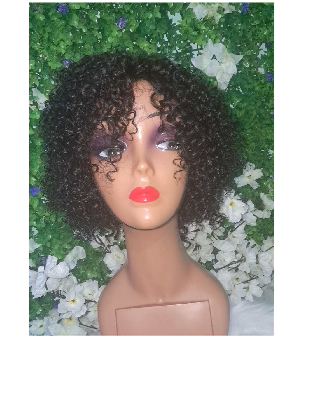 Human hair Curly wig density 200 view 3