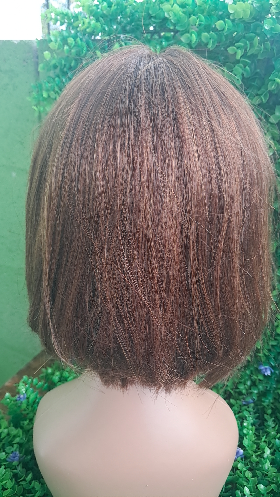 Classic 8" human hair Brown Bang Wig view 2