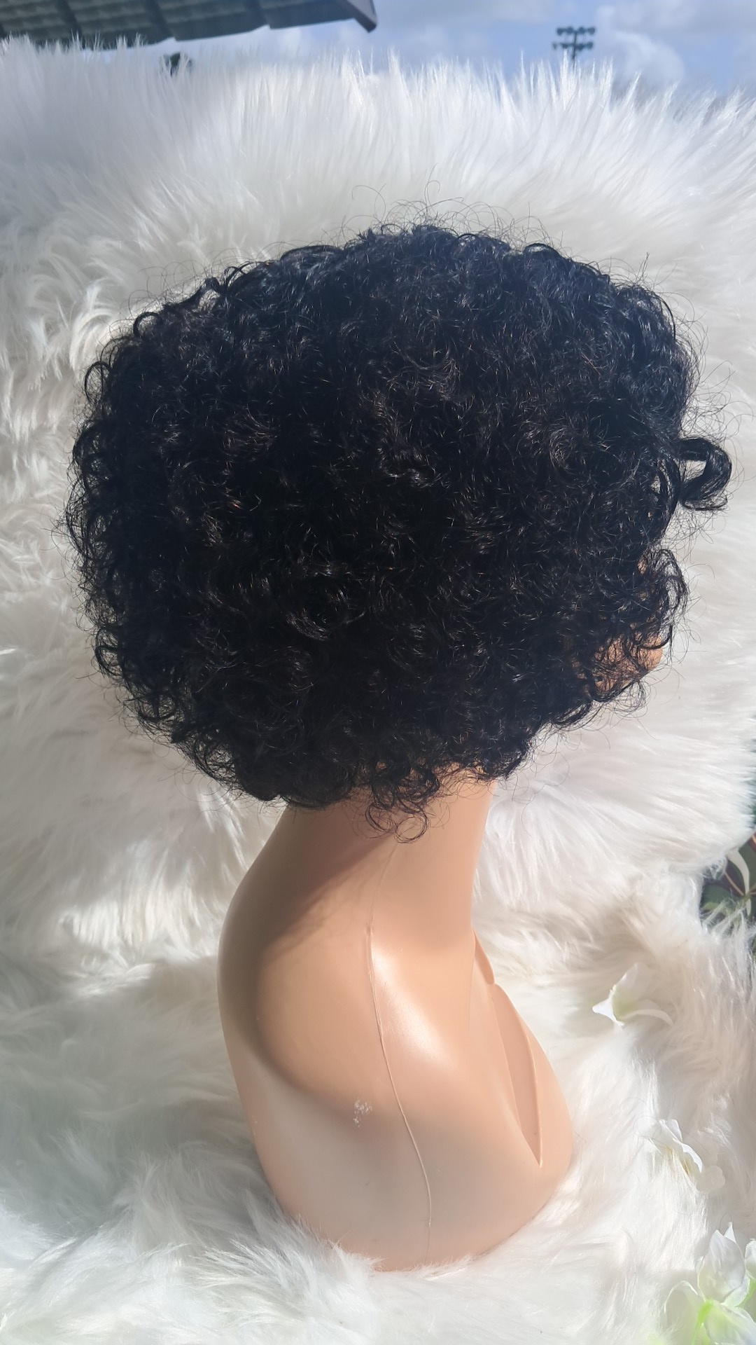 Short human hair pixie curly view 2