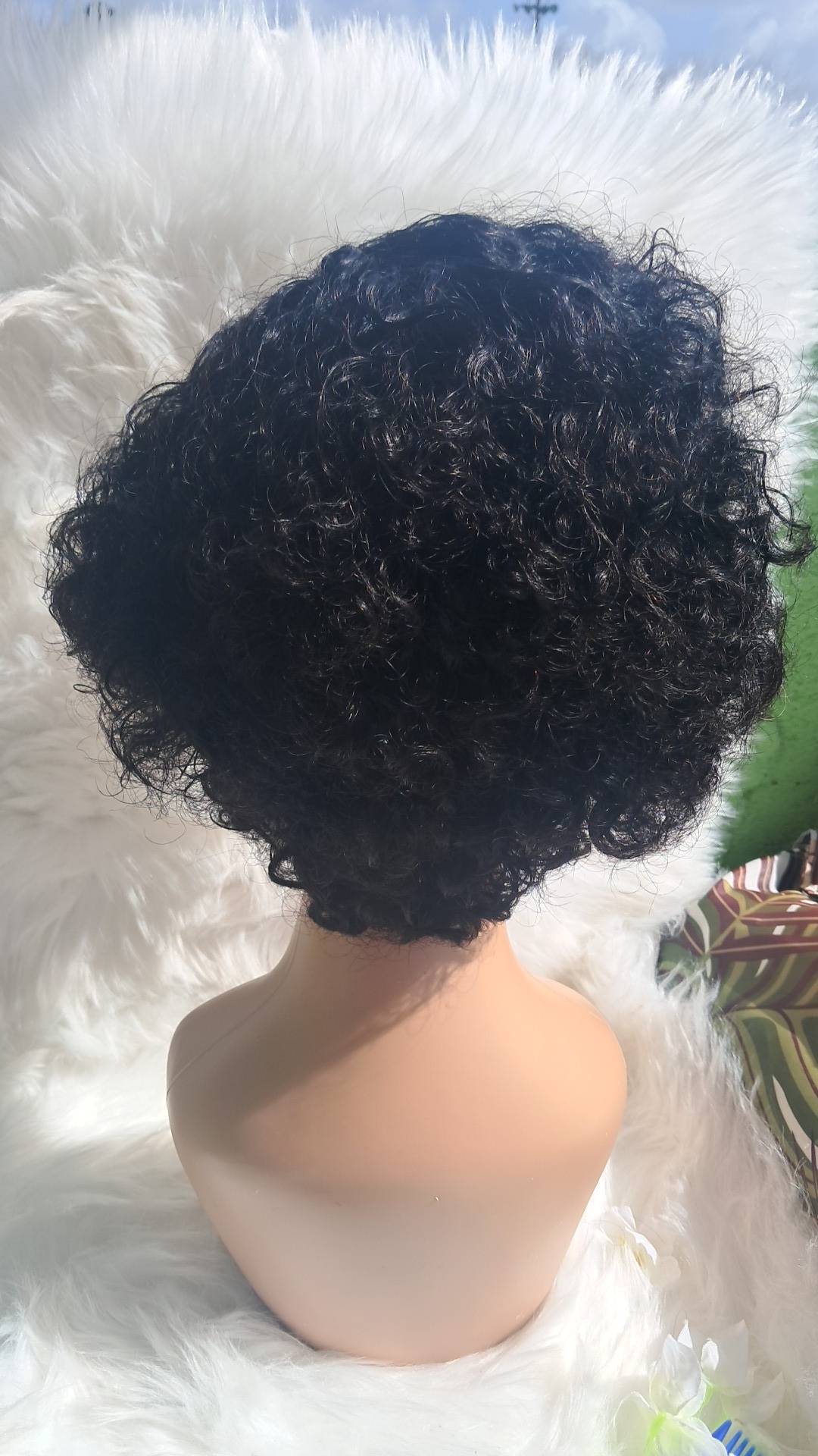 Short human hair pixie curly view 3