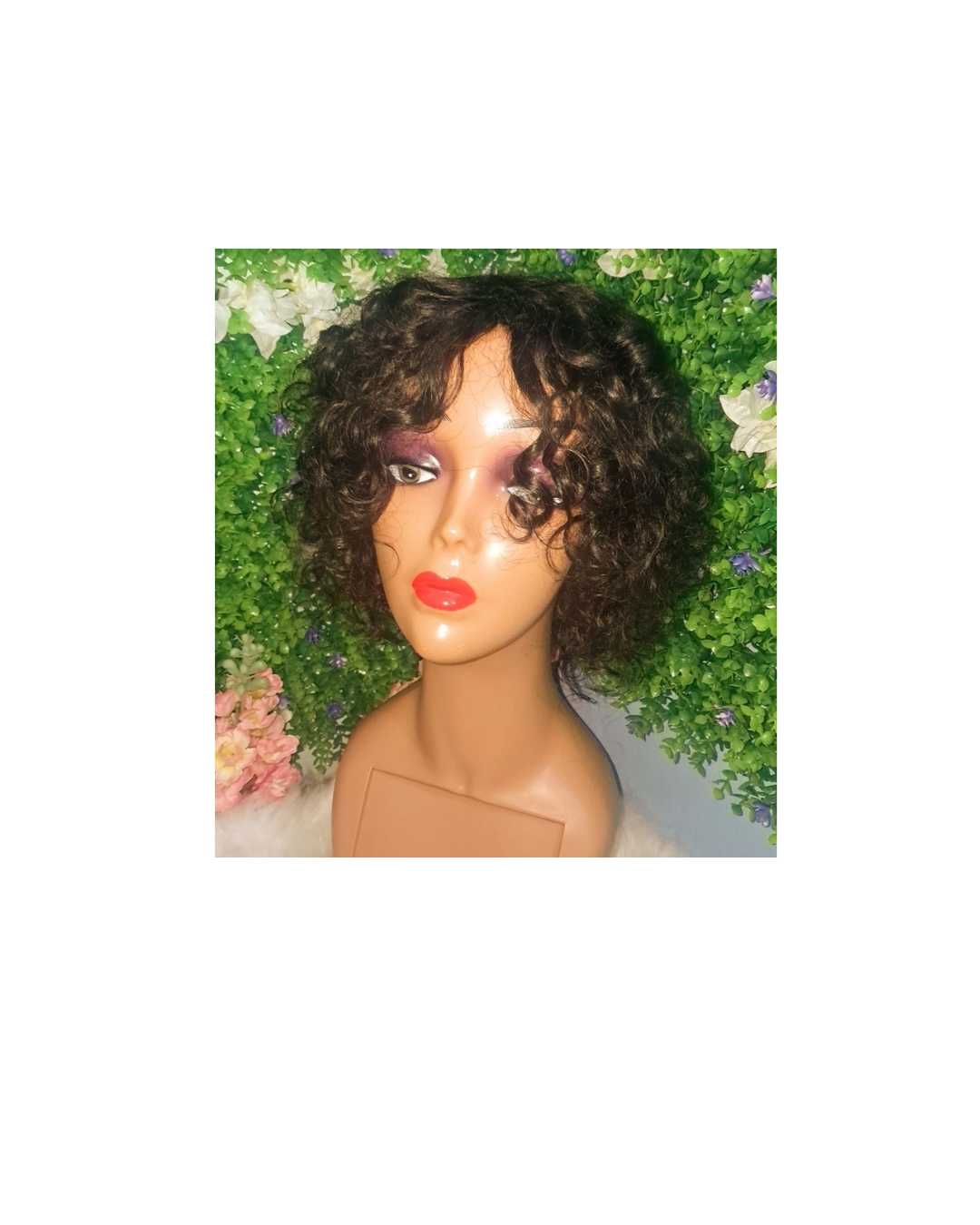 10"loose curl human hair wig view 3