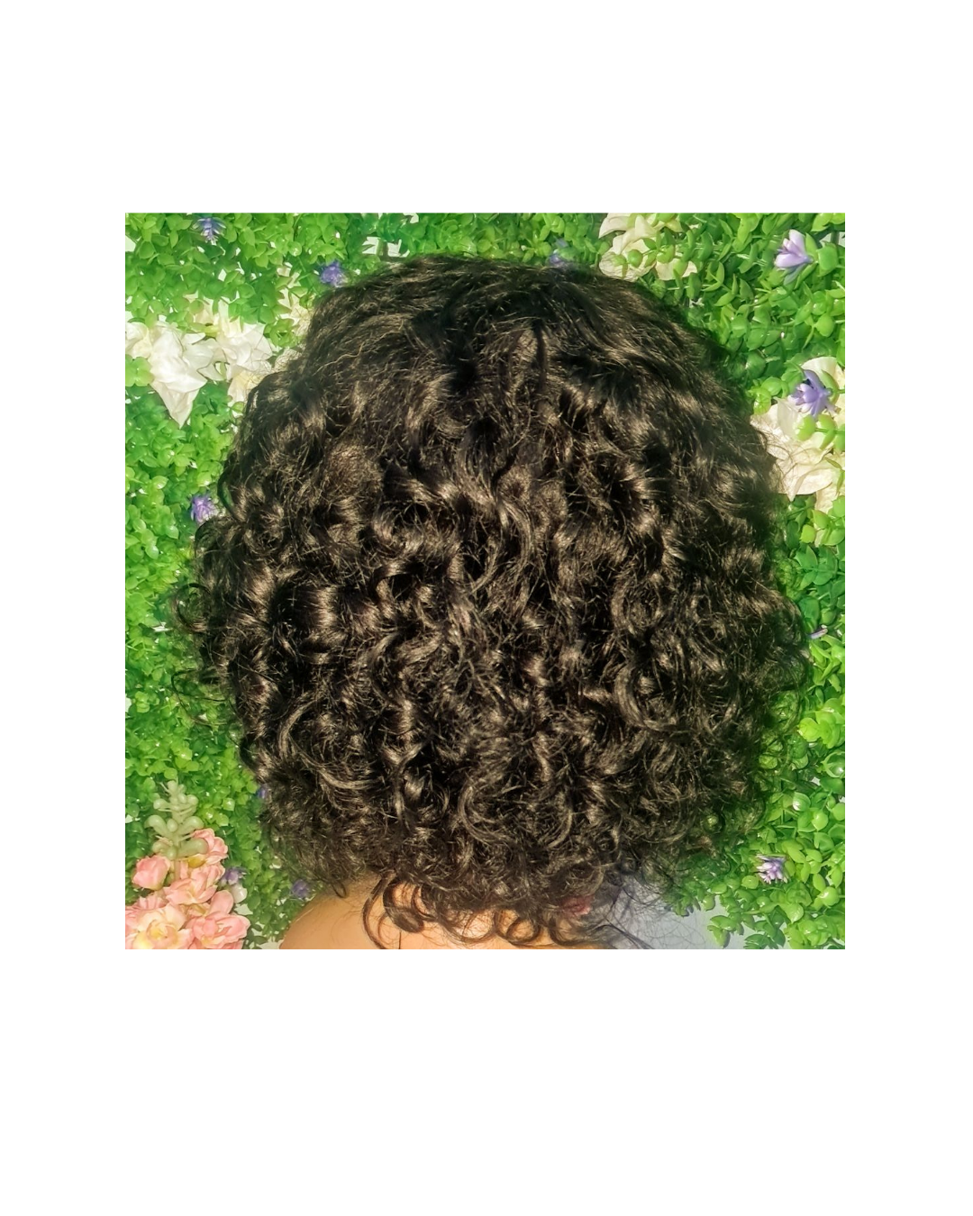 10"loose curl human hair wig view 4