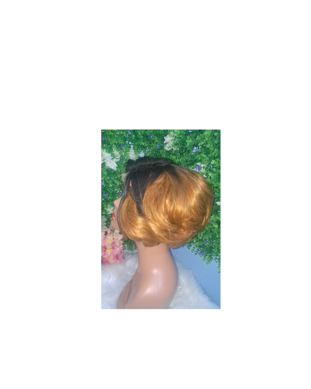8"Colored human hair 4x4 pixie lacefront wig view 3