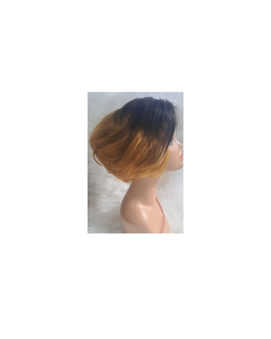 8"Colored human hair 4x4 pixie lacefront wig view 5