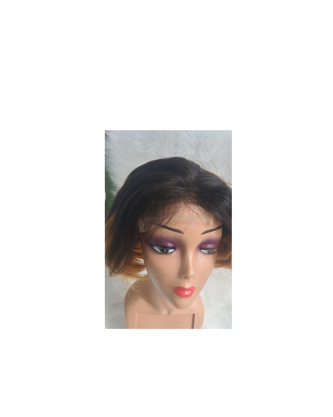8"Colored human hair 4x4 pixie lacefront wig view 6