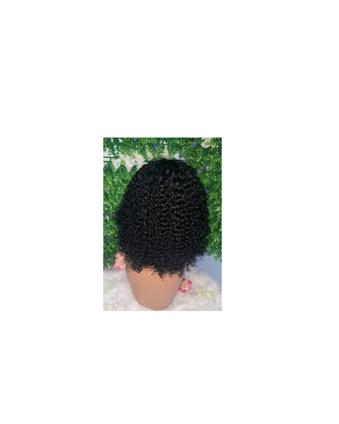 12"Human hair jerry curl bang wig view 2