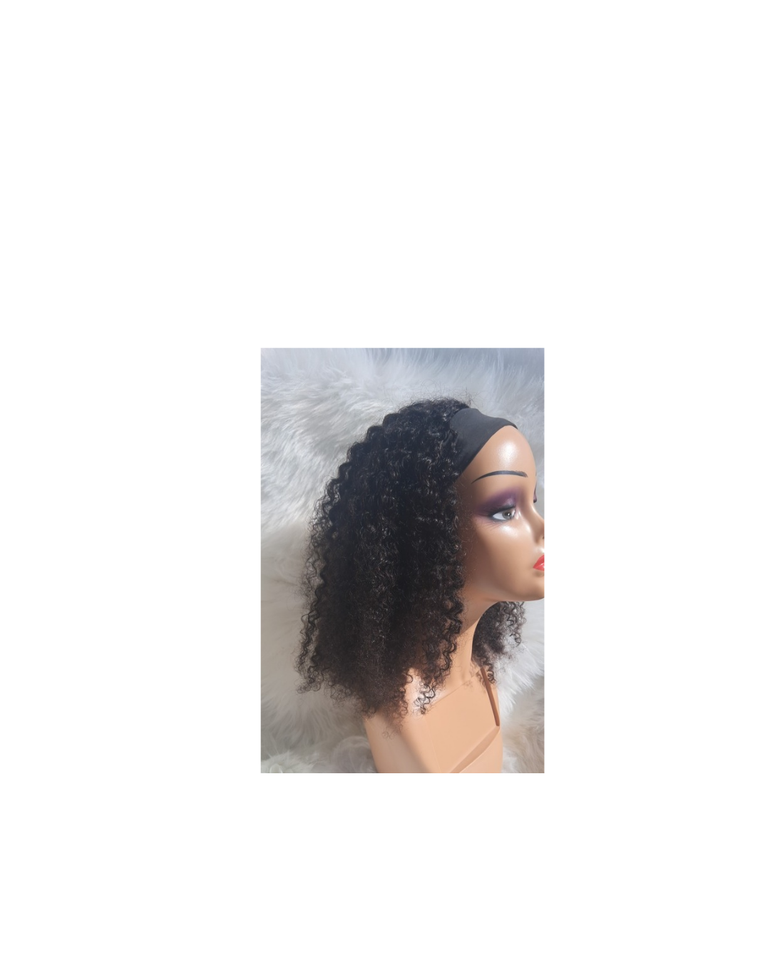 16"Jerry Curl headband wig view 3